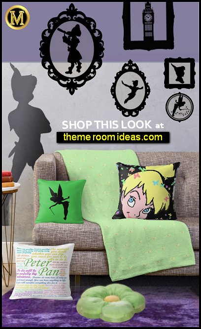 TINKERBELL DECOR peter pan wall decal stickers tinkerbell pillows tinkerbell bedding tink bedroom