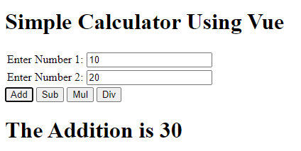 Simple Calculator Using Vue JS