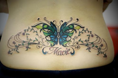 Feminine Tattoos Design Butterfly On The Lower Back Picture Gallery 4