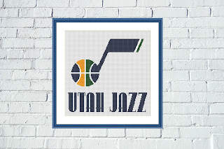 Utah Jazz digital cross stitch - Tango Stitch