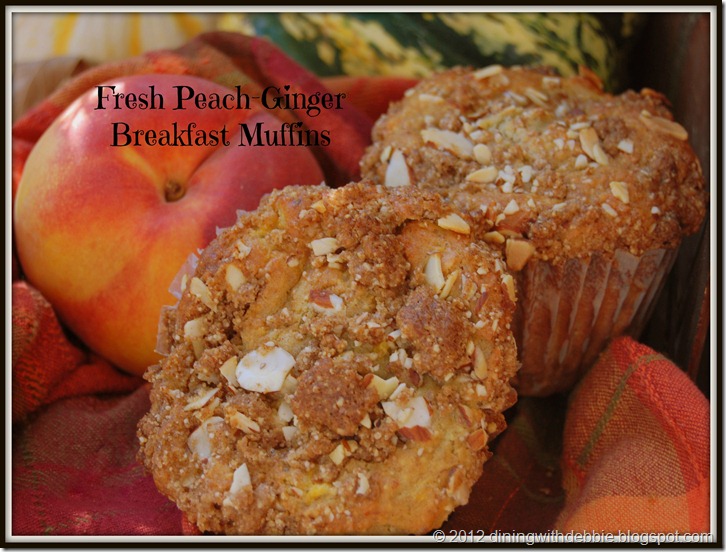 2fresh peach ginger breakfast muffins