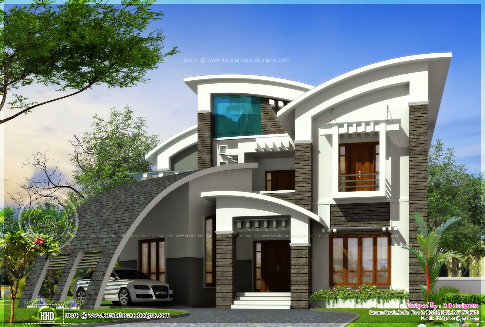 Super luxury ultra modern house design - Kerala home design and floor plans