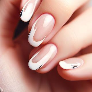 French wave manicure nail art design
