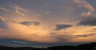 Clouds glowing with reflected sunlight