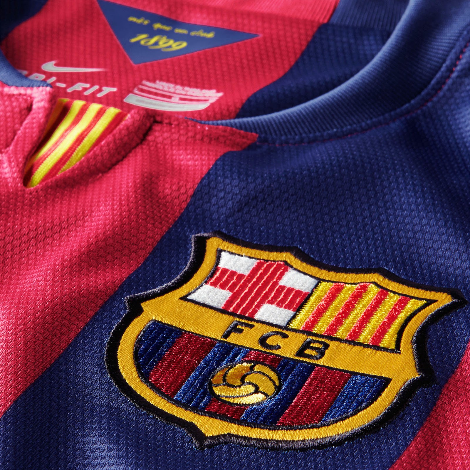 FC Barcelona 14 15 (2014 15) Home, Away and Third Kits   Footy    fc barcelona home kit 2014/15