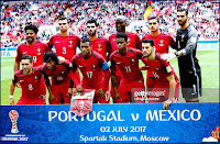 SELECCIÓN DE PORTUGAL - Temporada 2016-17 - Eliseu, Pepe, Luis Neto, Danilo Pereira, André Silva y Rui Patrício; Joao Moutinho, Gelson Martins, Nani, Nelson Semedo y Pizzi - SELECCIÓN DE PORTUGAL 2 (Pepe, Adrien) SELECCIÓN DE MÉXICO 1 (Neto p.p.) - 02/07/2017 - Copa de Confederaciones de la FIFA, partido por el tercer puesto - Moscú, Rusia, estadio del Spartak - Portugal concluyó su andadura en la Copa FIFA Confederaciones Rusia 2017 con buena nota, imponiéndose a México por 2-1 tras la prórroga del partido por el tercer puesto, disputado en el Estadio del Spartak de Moscú ante 42.659 espectadores.