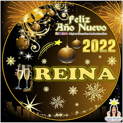 Nombre REINA por Año Nuevo 2022 - Cartelito mujer