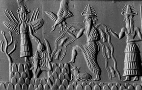 Sumerian carving relief.