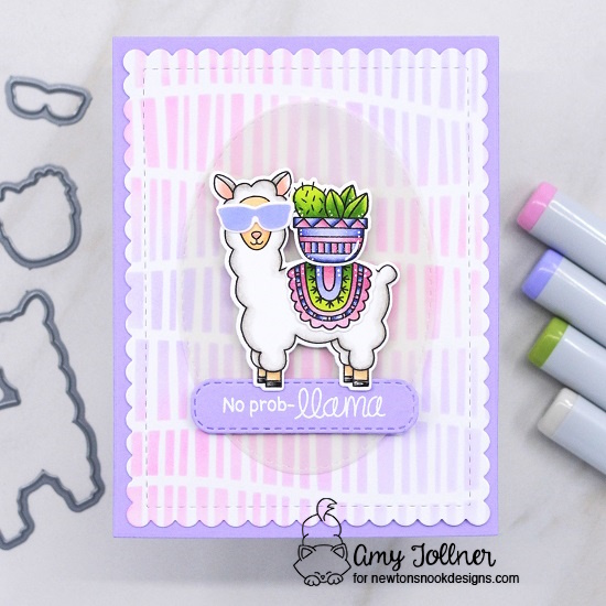 Loveable Llamas Stamp and Die Set, Serene Stripes Stencil, Banner Trio Die Set, Oval Frames Die Set, Frames and Flags Die Set by Newton's Nook Designs #newtonsnookdesigns #newtonsnook #handmade