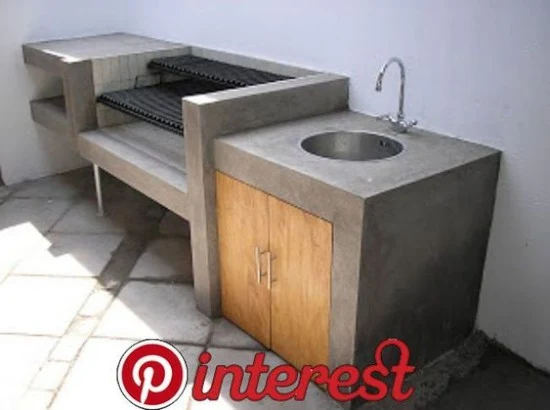 gambar inspiratif meja dapur cor dengan beton ekspos