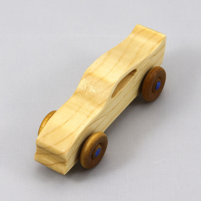 Wood Toy Car, Convertible Sports Coupe, Handmade and Finished with Mineral Oil and Beeswax, Ripsnorter from the Snazzy Toys Collection