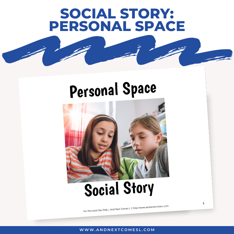 Personal space social story for kids