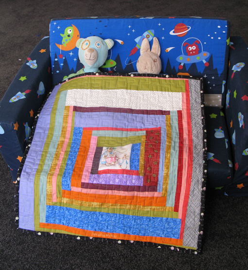 Doll Quilt... Peter Rabbit centre and log cabin style ~ Threading My Way