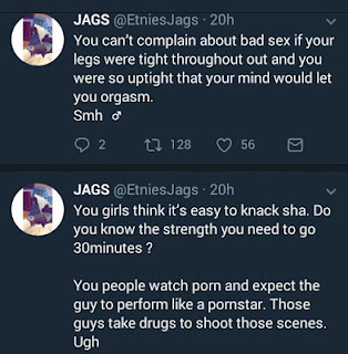 Male Twitter user calls out ladies who give head 'with teeth' and blame guys for bad sex