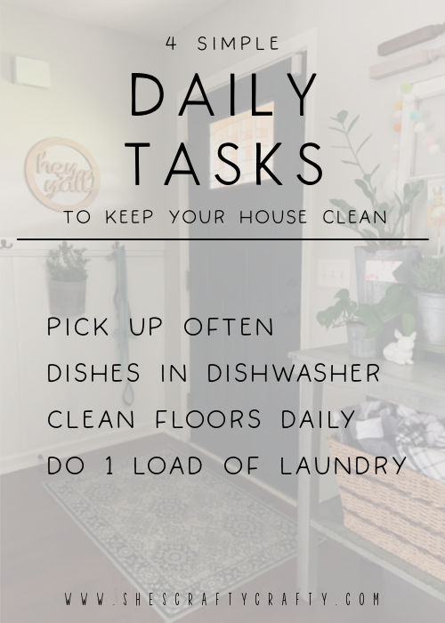 4 simple daily tasks to keep a clean home.