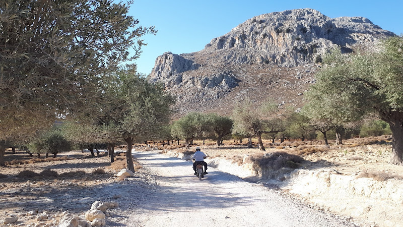 Stamatis trundles through the Rhodes countryside