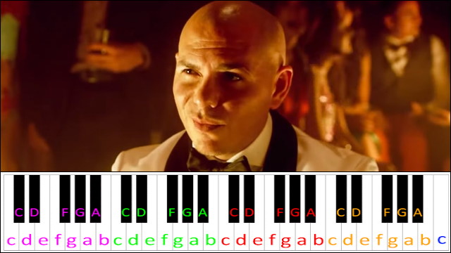 Fireball by Pitbull ft. John Ryan Piano / Keyboard Easy Letter Notes for Beginners