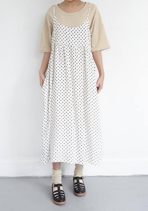 Dotted Scoop Neck Dress