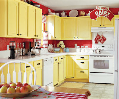 kitchen with yellow cabinetry