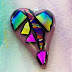 Pink and Dichroic Glass Heart Pendant by SpiritEssenceArt