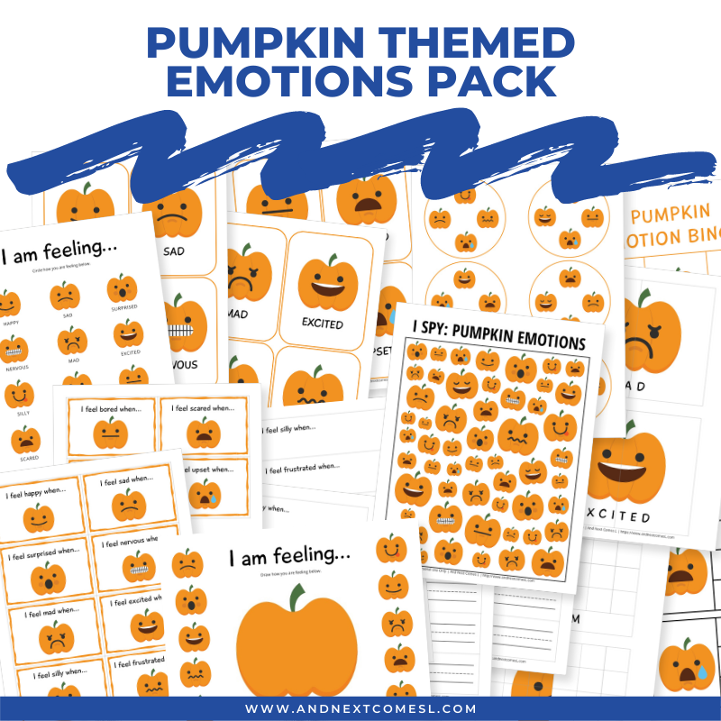 Pumpkin themed Halloween emotions activities