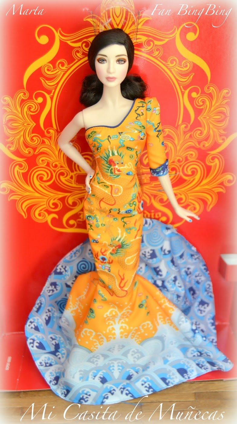 Barbie Fan Bingbing mattel. Blog Mi Casita de Muñecas. Vestido hecho a mano para Barbie.