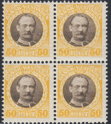 Danish West Indies 1907 50b yellow & brown King Frederick,
