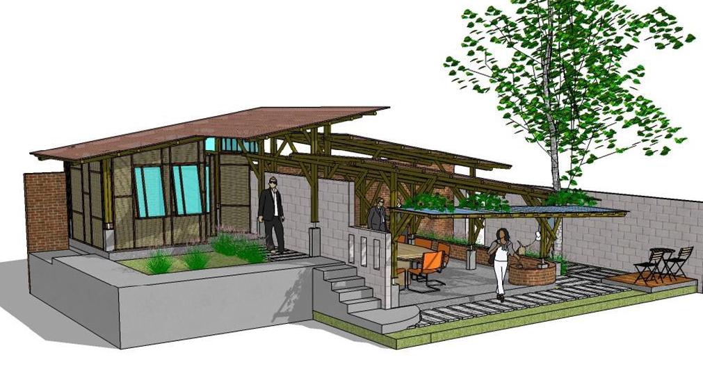 TEKNIK GAMBAR BANGUNAN Design Rumah bambu  tahan gempa