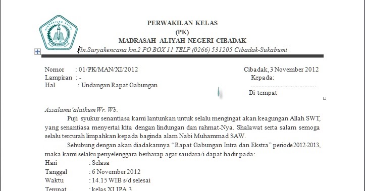 Fame Office: contoh surat undangan resmi