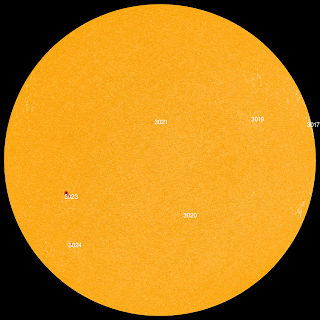 a few small sunspots