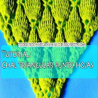  Cómo tejer chal en punto hojas en relieve Tutorial Crochet