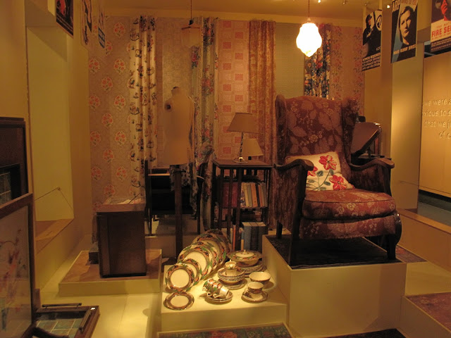 Living room memorabilia in the 'Family in Wartime' exhibit.