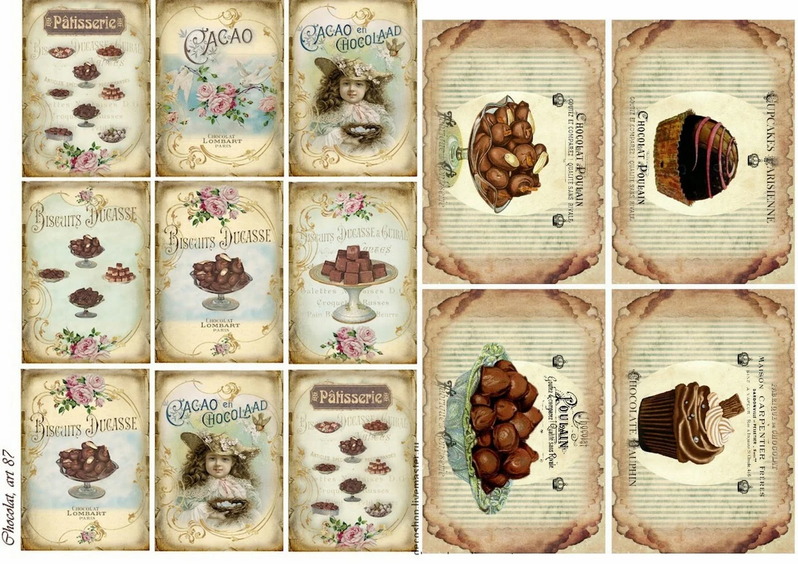 Free Printable Chocolate Vintage Labels. 