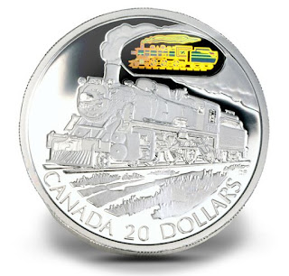 Canada 20 Dollars Silver Coin 2002 D-10 Locomotive