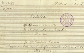 ARTS IN ACTION: the title page of the autograph manuscript of Gioachino Rossini's ZELMIRA, being performed by Washington Concert Opera on 5 April 2019