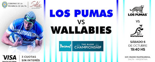 Venta de entradas para Los Pumas - Wallabies en Salta #PersonalRugbyChampionship