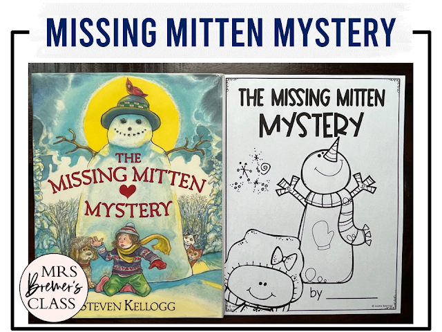 The Missing Mitten Mystery book activities unit with literacy printables, reading companion activities, and a craft for Kindergarten and First Grade