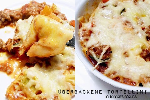 Überbackene Tortellini in Tomatensauce