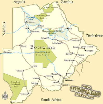 Botswana Region Map