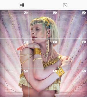 Feed do Instagram da Aurora com imagens que se juntam formando a capa do algum