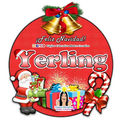Nombre Yerling - Cartelito por Navidad nombre navideño