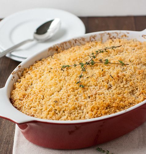 Butternut Squash, Apple, and Potato Gratin with Cheddar Crumb Topping