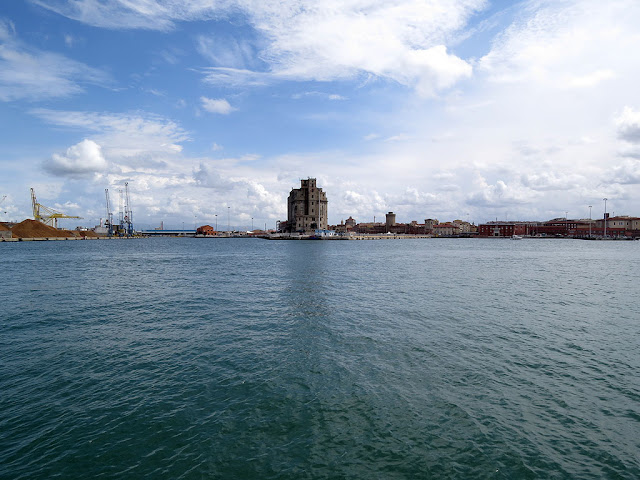 Empty Porto Mediceo on Ferragosto, port of Livorno