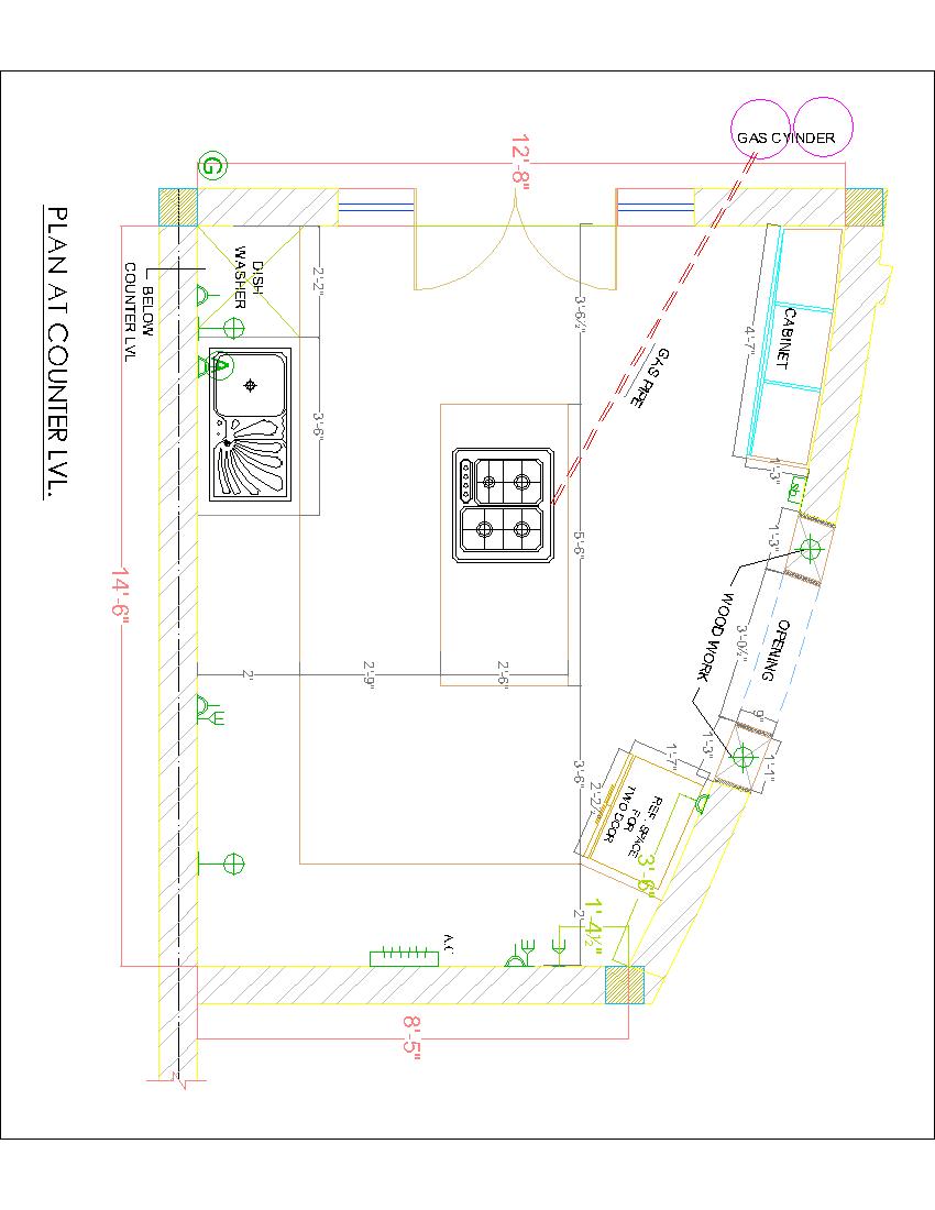 AutoCAD Drawing Kitchen