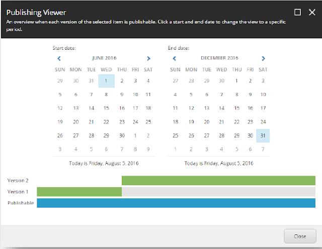 Sitecore Content Availability Calendar