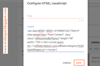 add Flipkart Affiliate Ads to Blogger 4