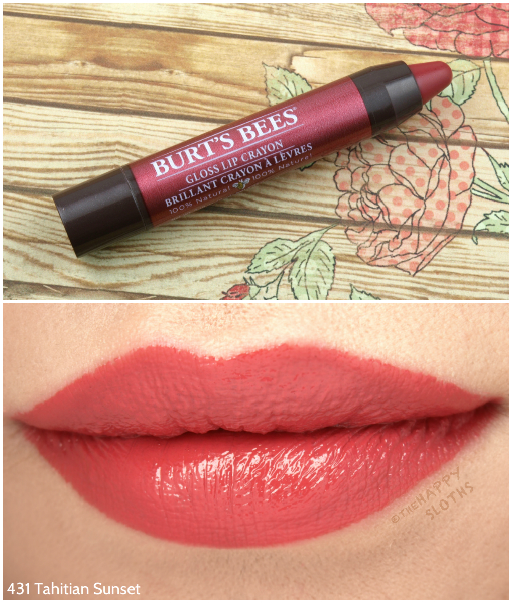Burt's Bees Gloss Lip Crayon in 431 Tahitian Sunset: Review and Swatches