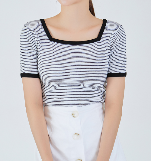 Stripe Square Neck Top