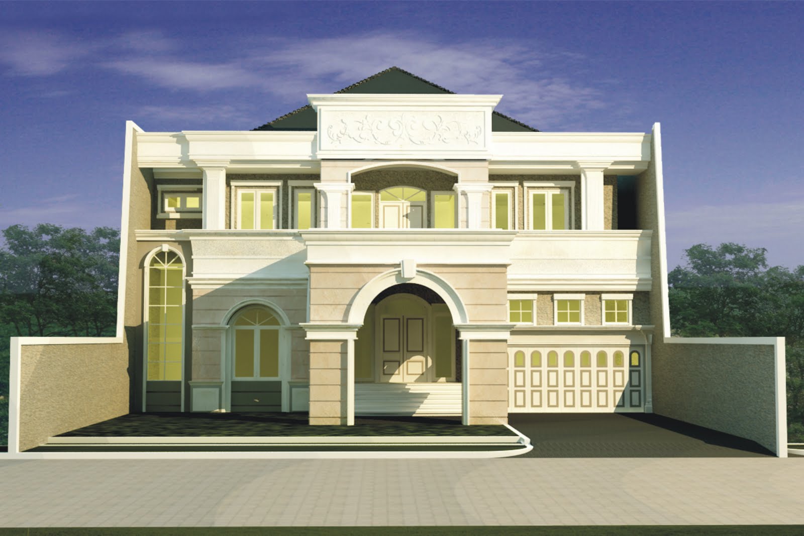  Rumah  dengan gaya  eksterior berkonsep klasik  triknews