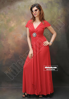 Actress sharon in hhootttt Red dress,